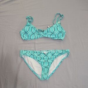 Southern Tide Aqua and Navy Bikini Bottom